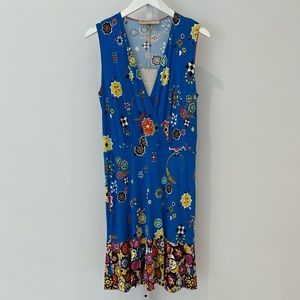 EMILIO PUCCI BLUE GRASSHOPPER DRESS MODEL 61RG53  SIZE IT 44 / US 10 NWTS!